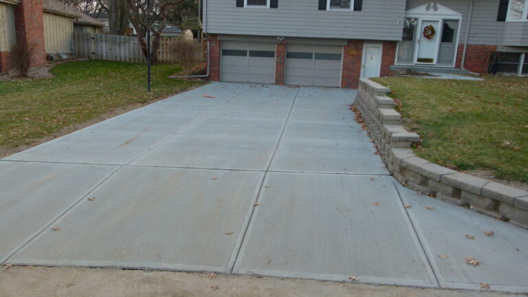 New concrete driveway in front of a home in Golden, Colorado