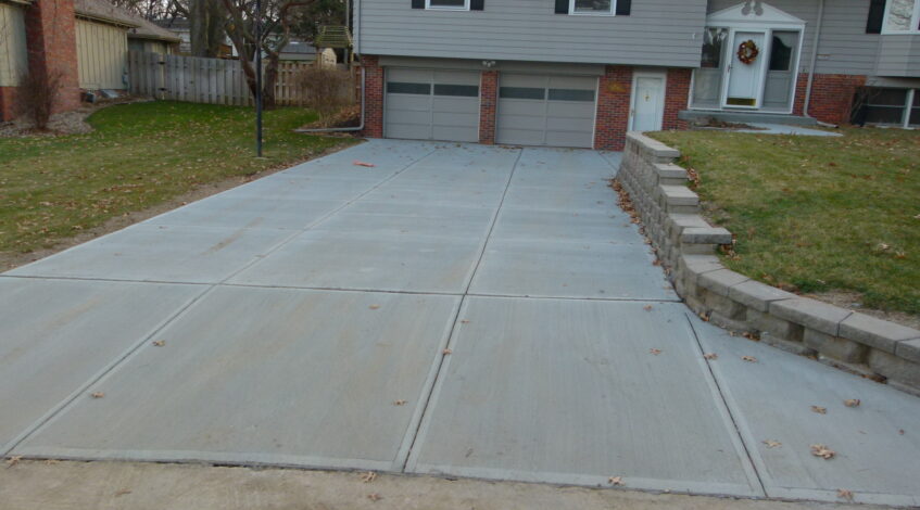 New concrete driveway in front of a home in Golden, Colorado